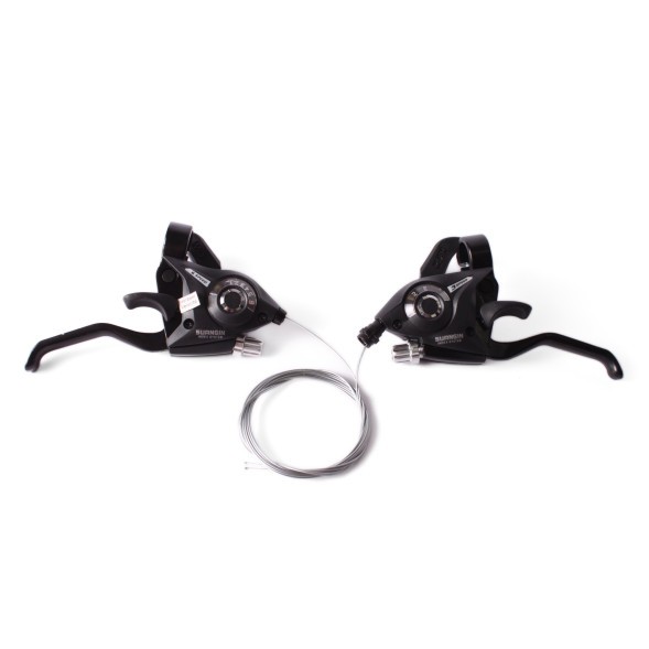 Манетки велосипедные Suangin ZB-1033-6, 3+6 скоростей, левая/правая, комплект, алюминий, трос