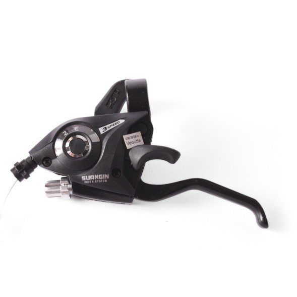 Манетки велосипедные Suangin ZB-1033-6, 3+6 скоростей, левая/правая, комплект, алюминий, трос