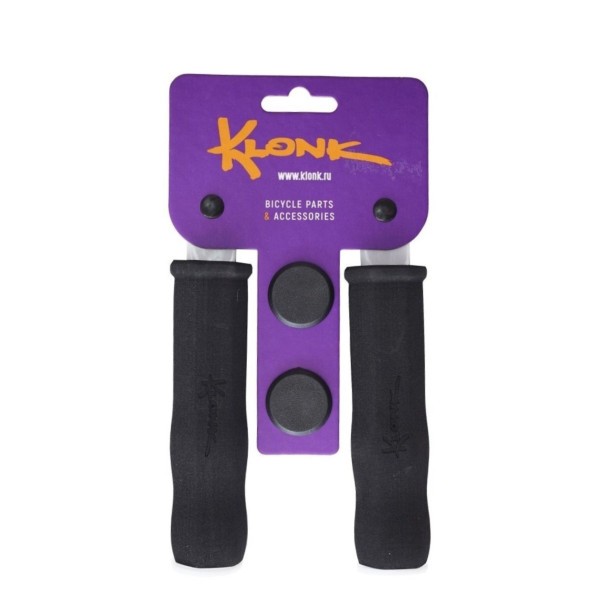 Грипсы велосипедные Klonk 10250, 125 мм, вспененная резина, блистер, черный