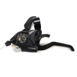 Переключатель для велосипеда Cstar TS60-3-BK, левый, 3 скорости, шифтер+тормозная ручка, с тросом, б/уп.