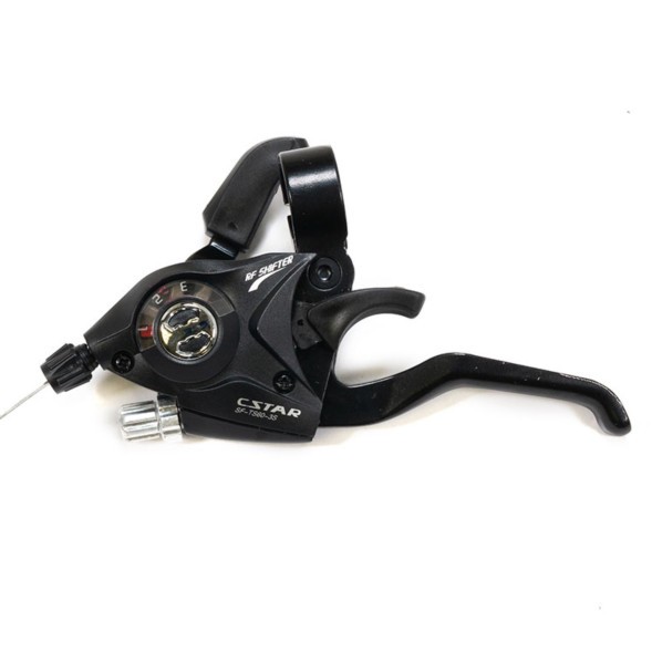 Переключатель для велосипеда Cstar TS60-3-BK, левый, 3 скорости, шифтер+тормозная ручка, с тросом, б/уп.