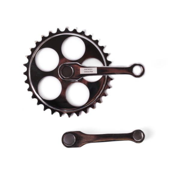 Система велосипедная, 1 скорость, сталь, 16&amp;quot;, 32T, шатун 102 мм, под клин, хром