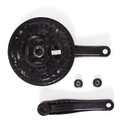 Система шатунов велосипедная PC22-S2442SG-1, 26 дюйма, 24/34/42T, 170 мм, под квадрат, с защитой (белая вставка)