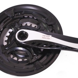 Система шатунов велосипедная PC22-S2442SG-1, 26 дюйма, 24/34/42T, 170 мм, под квадрат, с защитой (белая вставка)