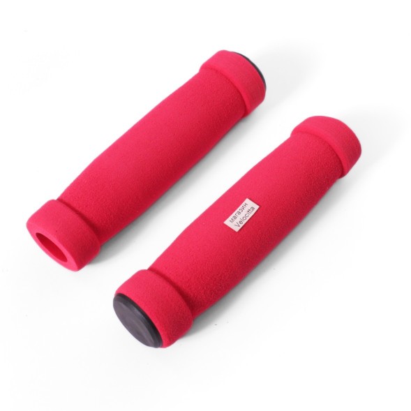 Грипсы велосипедные Joykie HL-GR01, 125 мм, комплект, неопреновые, с торцевой защитой, красный