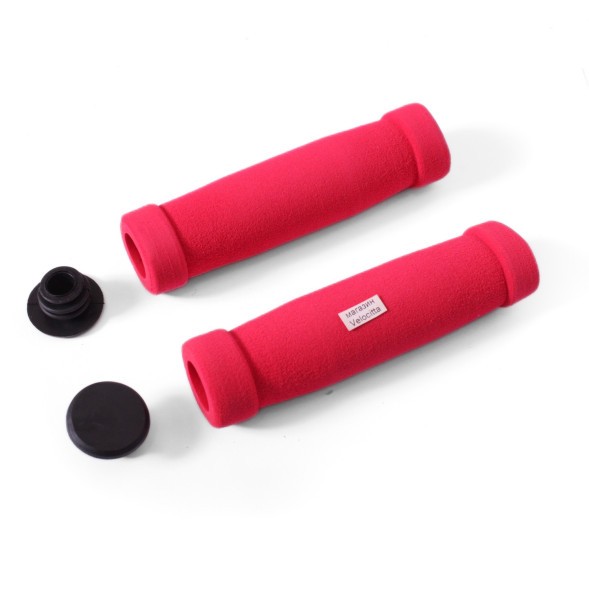 Грипсы велосипедные Joykie HL-GR01, 125 мм, комплект, неопреновые, с торцевой защитой, красный