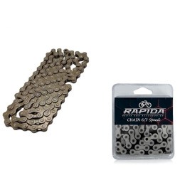Велосипедная цепь Rapida M-7003, 6/7 скор., 116L, 1/2"x 3/32", пин, звено 7.3 мм, пластик. бокс-блистер