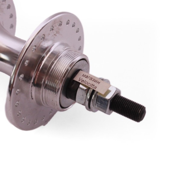 Втулка задняя Wang Zheng WZ-A207R 1S silver, BMX, алюминиевая, под трещотку, на гайках, 48 отверстий, ось 3/8&amp;quot;x114x175 мм, хром