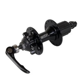 Втулка задняя Quando KT-XS3R, ROAD, ось 10х135х145 мм, ALU, под Disk 6 болтов, под кассету 11 скоростей, с эксцентриком, 28H, Black