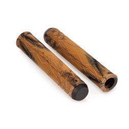 Велогрипсы HL-G132-Black-Brown, для BMX, 166 мм, резиновые, противоскользящие, двухцветная комбинация, б/уп.