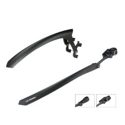 Крылья велосипедные RBRL RL-770F/R, ROAD, 700x23/28C, комплект передне/заднее, на штаны вилки, за подседельный штырь, пластиковые, Black