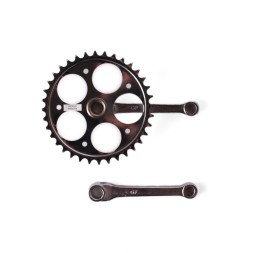 Система шатунов велосипедная, 1 ск, сталь, 20", 36 зубов, 217 мм, под клин, серебристый