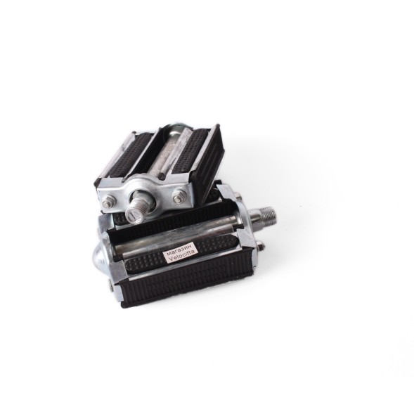 Педали металло-резиновые &amp;quot;Мечта колхозника&amp;quot; М14х1.25, с катафотами, шарик. подшипники, 100x73 мм, хром