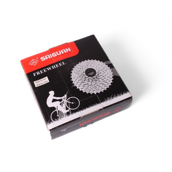 Кассета велосипедная Saiguan, 7 скоростей, 11-28T, 1/2&amp;quot;x3/32&amp;quot;, хромированная