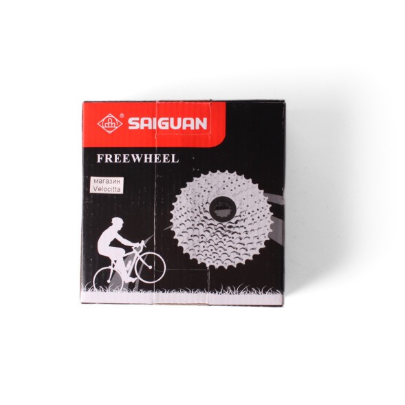 Кассета велосипедная Saiguan, 7 скоростей, 11-28T, 1/2&amp;quot;x3/32&amp;quot;, хромированная