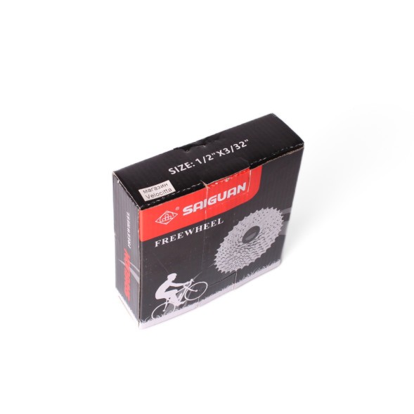 Кассета велосипедная Saiguan, 7 скоростей, 11-28T, 1/2&amp;quot;x3/32&amp;quot;, хромированная