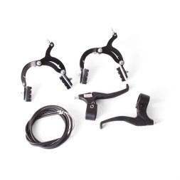 Набор тормоза дорожного велосипеда, пластик ручки, хром