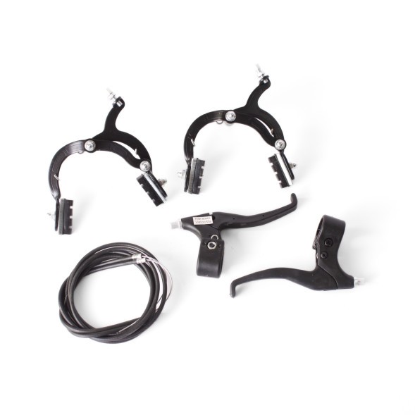 Набор тормоза дорожного велосипеда, пластик ручки, хром