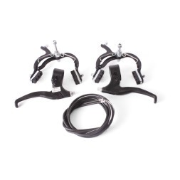 Набор тормоза дорожного велосипеда, пластик ручки, хром