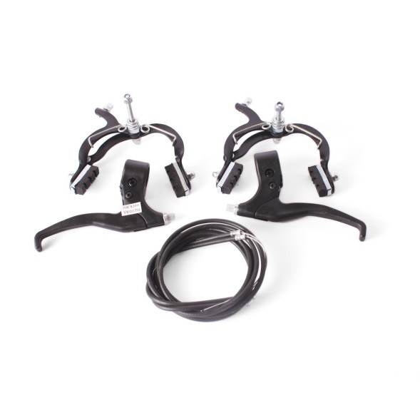 Набор тормоза дорожного велосипеда, пластик ручки, хром