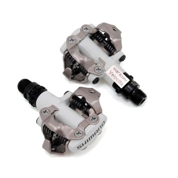 Педали велосипедные Shimano PD-M520, Mountain SPD, ось Cr-Mo, белые, инд. упаковка