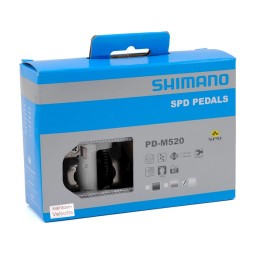 Педали велосипедные Shimano PD-M520, Mountain SPD, ось Cr-Mo, белые, инд. упаковка