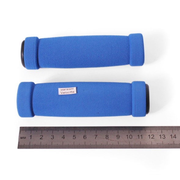 Грипсы неопреновые с заглушками Joykie HL-GR01, 125 мм, синий