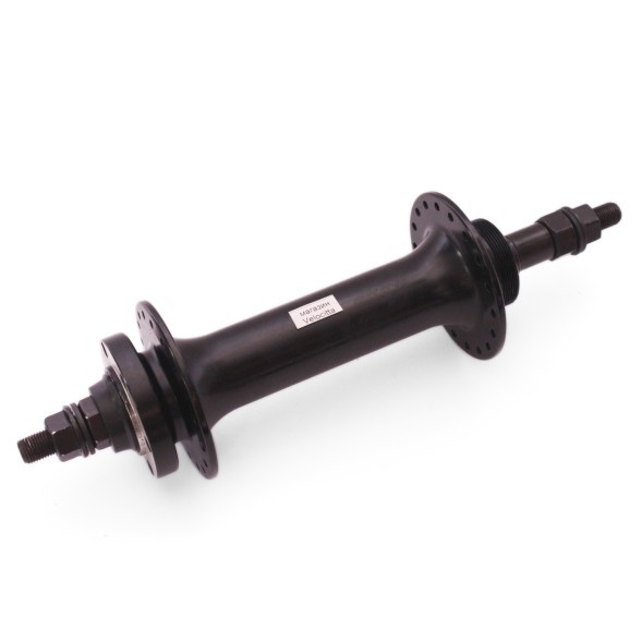 Втулка задняя Wang Zheng WZ-A213R black, FAT BIKE, ось 3/8&amp;quot;х195x240 мм, алюминиевая, под диск 6 болтов, под трещотку, на гайках, 36 отверстий, торг. уп.