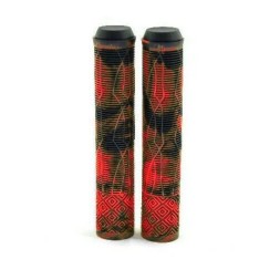 Ручки руля HL-G132-Black-Red, для BMX, 166 мм, резиновые, противоскользящие, двухцветная комбинация, б/уп.