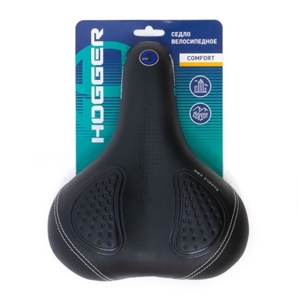 Седло Hogger SDHG75215EGBK, 275x215 мм, Comfort, унисекс, гель, эластомер, блистер