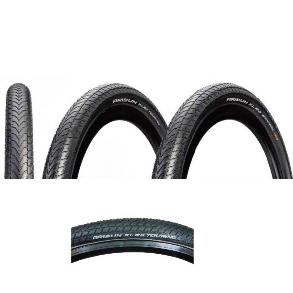 Велопокрышка Arisun 700x38C (40-622), A705, XLR8 Touring, City / Urban, KD (Антипрокол кевлар 1.5 мм), Светоотражающая полоса, Wire, 60TPI, черная