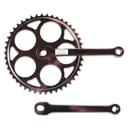 Система шатунов, 1 скорость, сталь, 46T, 1/2"x1/8", 170 мм, под клин, хром