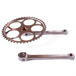 Система шатунов, 1 скорость, сталь, 46T, 1/2"x1/8", 170 мм, под клин, хром
