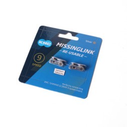 Замок для велосипедной цепи KMC, CL566R, 9 скоростей, 1/2"х11/128", пин 6,6 мм, на блистере, 2 шт.