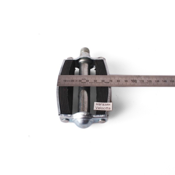 Педали металло-резиновые JK3585, овальные, в металлической окантовке, 100x70 мм, с катафотами, хром