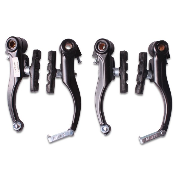 Тормоза V-Brake в сборе, набор: передние/задние, алюминиевые, черный