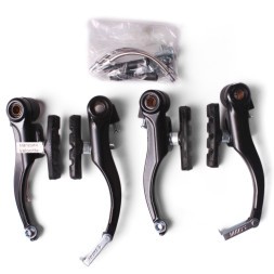 Тормоза V-Brake в сборе, набор: передние/задние, алюминиевые, черный