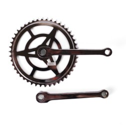 Система шатунов, 1 скорость, сталь, 46 зубов, 1/2"x1/8", шатун 170 мм, под клин, серебро