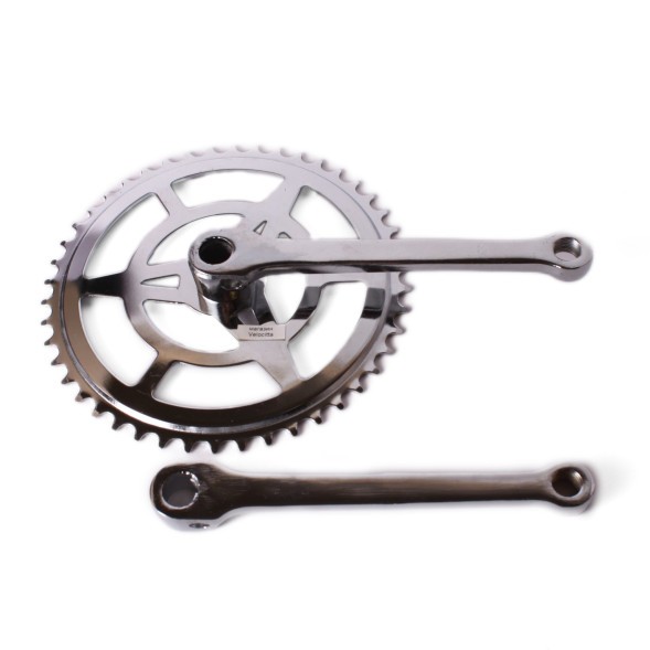 Система шатунов, 1 скорость, сталь, 46 зубов, 1/2&amp;quot;x1/8&amp;quot;, шатун 170 мм, под клин, серебро