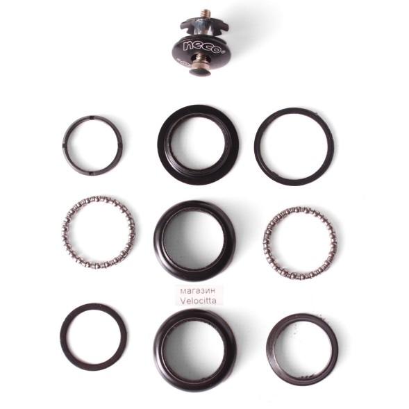 Рулевой набор Neco H846, 1-1/8&amp;quot;, 5/32&amp;quot;х22х2 шт, подшипники, с якорем, черный