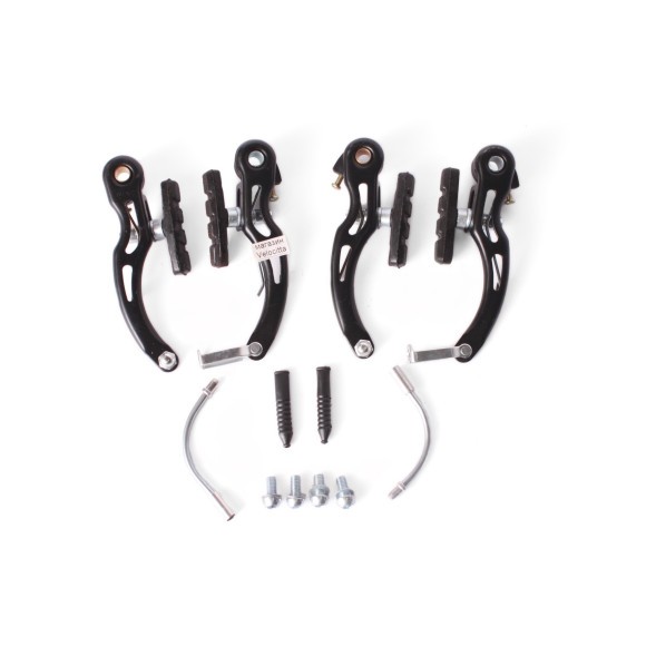 Тормоза V-Brake в сборе, набор: передние/задние, сталь, черный