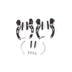 Тормоза V-Brake в сборе, набор: передние/задние, сталь, черный