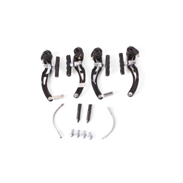 Тормоза V-Brake в сборе, набор: передние/задние, сталь, черный