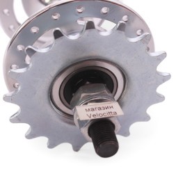 Втулка велосипедная Wang Zheng WZ-A263RB 1S silver, задняя, TRACK FIX, алюминиевая, Flip-Flop, с гайками, 36H, ось 3/8&amp;quot;x120x165 мм, на промподшипнике, box