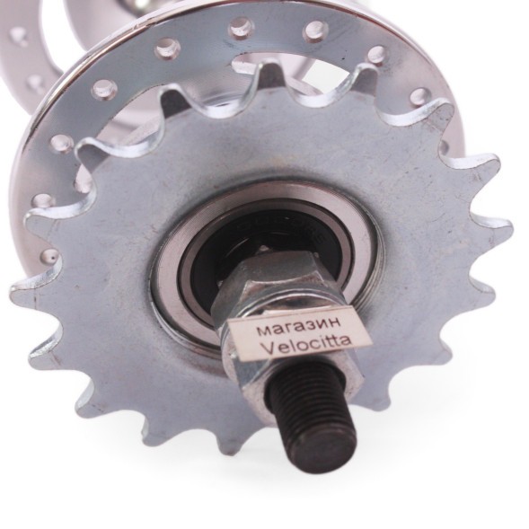 Втулка велосипедная Wang Zheng WZ-A263RB 1S silver, задняя, TRACK FIX, алюминиевая, Flip-Flop, с гайками, 36H, ось 3/8&amp;quot;x120x165 мм, на промподшипнике, box