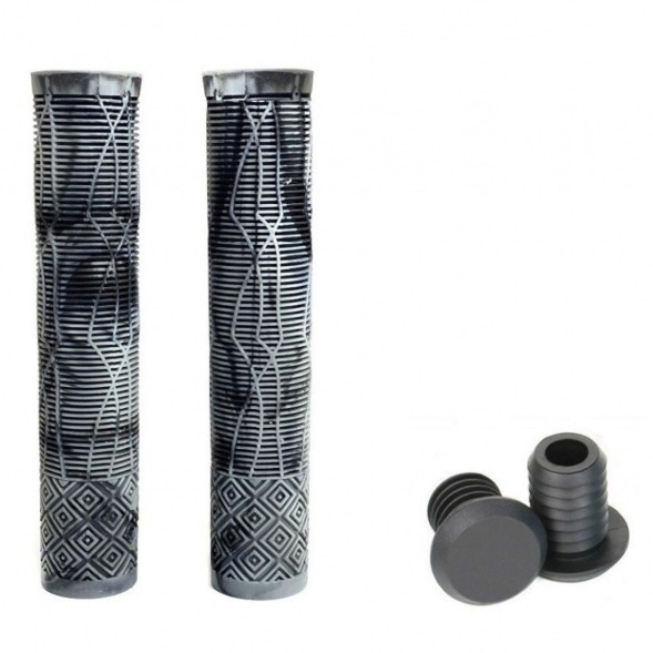 Велогрипсы Hualong HL-G132-Black-White, для BMX, 166 мм, резиновые, противоскользящие, двухцветная комбинация, Box