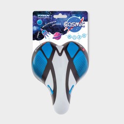 Седло велосипедное Trix Cosmic, детское, 205х150 мм, черно-сине-серое