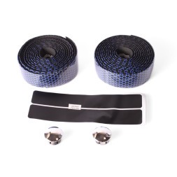 Обмотка руля KMS Silicone/EVA, 30х2150 мм, с барендами, клеевая основа, черный/синий