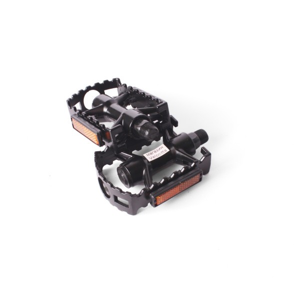 Педали алюминиевые для велосипеда Protek, МТВ, 9/16&amp;quot;, с шипами, катафоты, шарикоподшипники, 93x60 мм, черный