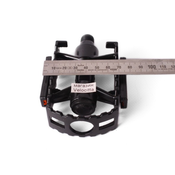 Педали алюминиевые для велосипеда Protek, МТВ, 9/16&amp;quot;, с шипами, катафоты, шарикоподшипники, 93x60 мм, черный